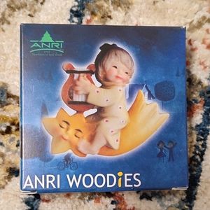 NWT Anri Woodies Christmas Ornament "Harpist on a Shooting Star"
